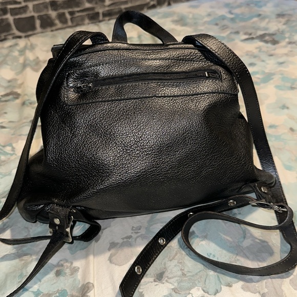 VINTAGE Harley Davidson Leather Backpack,  Genuine Leather With Logo - Picture 2 of 16